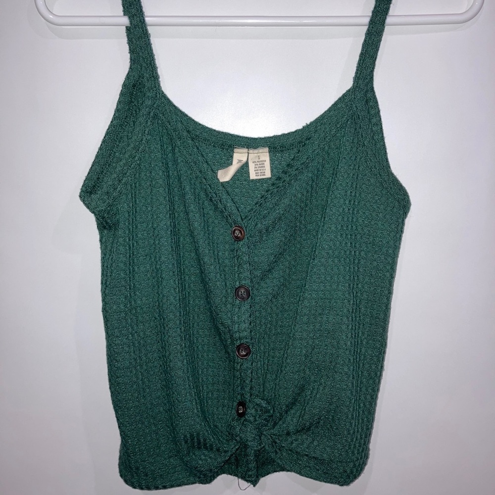 Sky and Sparrow Emerald Knit Crop Tank
